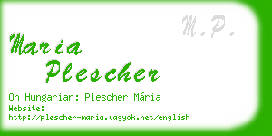 maria plescher business card